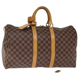 Louis Vuitton-LOUIS VUITTON Damier Ebene Keepall 45 Boston Bag LV Auth 75198UN-Altro