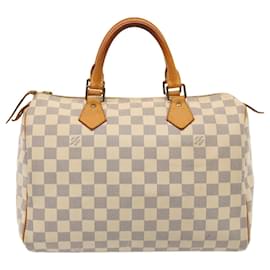 Louis Vuitton-Louis Vuitton Damier Azur Speedy 30 Bolsa de mão N41533 Autenticação de LV 74433-Outro