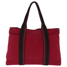 Hermès-HERMES Trocha Horizontal Zonal MM Hand Bag Canvas Red Black Auth bs14774-Black,Red