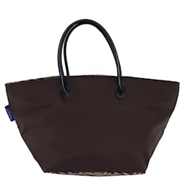 Autre Marque-Burberrys Nova Check Blue Label Tote Bag Nylon Beige Brown Auth bs14770-Brown,Beige