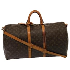 Louis Vuitton-Louis Vuitton Monogram Keepall Bandouliere 55 Boston Bag M41414 LV Auth 74178-Monogram