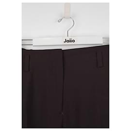Jil Sander-Wide-Leg Wool Trousers-Brown