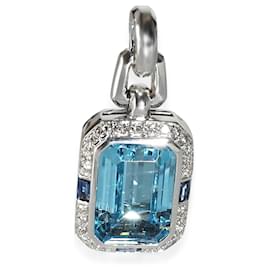 Autre Marque-David Yurman Novella Pendant With Blue Topaz, Sapphire Sterling Silver 0.40 ctw-Other