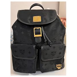 MCM Black Nylon Backpack Black