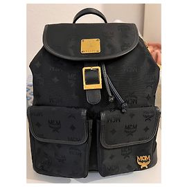 Mochila MCM de nylon preta Preto