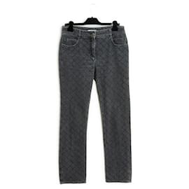 Chanel-Pre Fall 2012 Chanel Jean FR40 Bombay Black Quilted Denim Jeans UK12 US10-Black