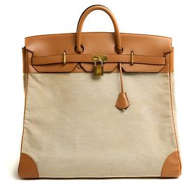 Hermès Bolsa de viagem Hermes 1985 Haut a courroies HAC 50 Cru Caramelo