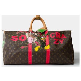 LOUIS VUITTON Keepall Bag in Brown Canvas - 101276 Brown