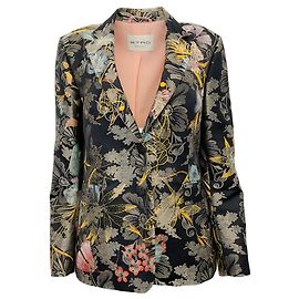 Blazer Etro Nero Multi Floreale Jacquard Nero