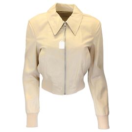 Drome Elfenbein Lammlederjacke  Beige