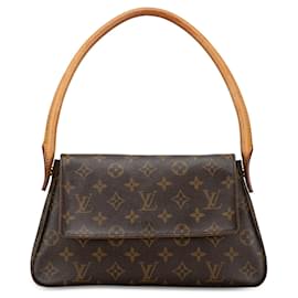 Louis Vuitton-Brown Louis Vuitton Monogram Looping Mini Shoulder Bag-Brown