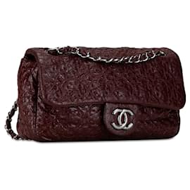 Chanel-Red Chanel Patent Rock In Moscou Single Flap Shoulder Bag-Red