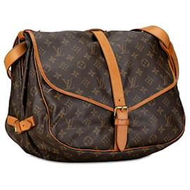 Louis Vuitton-Brown Louis Vuitton Monogram Saumur 35 Sac bandoulière-Marron