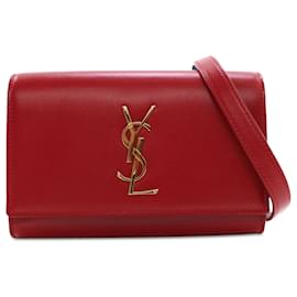 Saint Laurent-Red Saint Laurent Kate Leather Belt Bag-Red