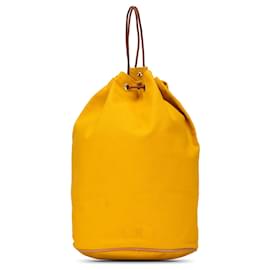 Hermès-Yellow Hermès Toile Polochon Mimile Backpack-Yellow