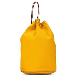 Hermès-Yellow Hermès Toile Polochon Mimile Backpack-Yellow