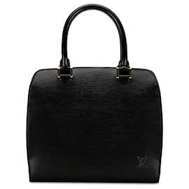 Louis Vuitton-Sac à main noir Louis Vuitton Epi Pont-Neuf PM-Noir