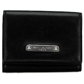 Saint Laurent-Black Saint Laurent Leather Compact Wallet-Black