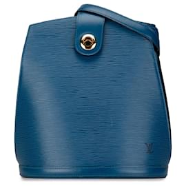 Louis Vuitton-Blue Louis Vuitton Epi Cluny Shoulder Bag-Blue