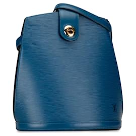 Louis Vuitton-Blue Louis Vuitton Epi Cluny Shoulder Bag-Blue