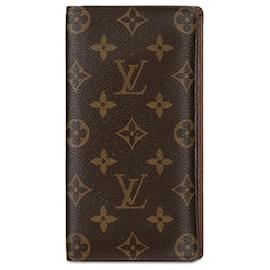 Louis Vuitton-Brown Louis Vuitton Monogram Brazza Long Wallet-Brown