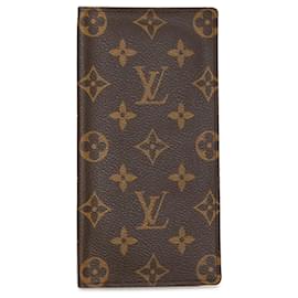 Louis Vuitton-Brown Louis Vuitton Monogram Porte-Valeurs Cartes Credit Long Wallets-Marron