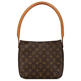 Louis Vuitton-Bolsa de ombro Louis Vuitton Monogram Looping MM marrom-Marrom