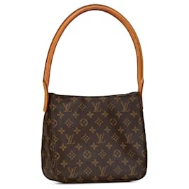 Louis Vuitton-Bolsa de ombro Louis Vuitton Monogram Looping MM marrom-Marrom