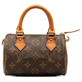 Louis Vuitton-Brown Louis Vuitton Monogram Mini HL Speedy Handbag-Brown