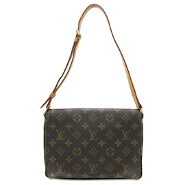 Louis Vuitton-Bolso de hombro con correa corta Louis Vuitton Monogram Musette Tango marrón-Castaño