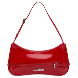 Jacquemus-Red Jacquemus Patent Le Bisou Ceinture Shoulder Bag-Red