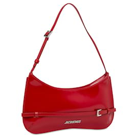 Jacquemus-Red Jacquemus Patent Le Bisou Ceinture Shoulder Bag-Red