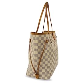 Louis Vuitton-Sac cabas blanc Louis Vuitton Damier Azur Neverfull MM-Blanc