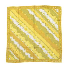 Lenço de seda estampado Emilio Pucci amarelo e branco Amarelo