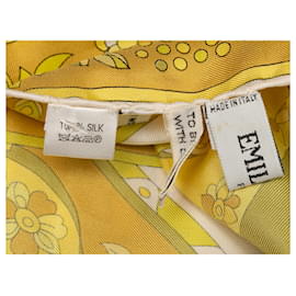 Emilio Pucci-Yellow & White Emilio Pucci Printed Silk Scarf-Yellow