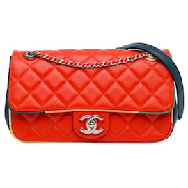 Chanel-Red Chanel Medium Quilted Lambskin Cuba Color Flap Crossbody Bag-Red