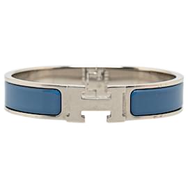 Hermès-Blue Hermès Enamel Clic H Bracelet PM-Blue