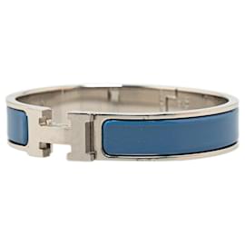 Hermès-Blue Hermès Enamel Clic H Bracelet PM-Blue