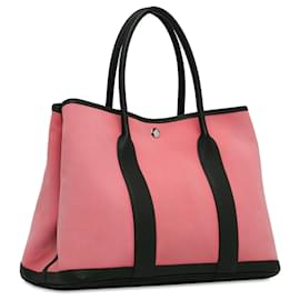 Hermès-Pink Hermès Toile Garden Party 36 Tote bag-Pink