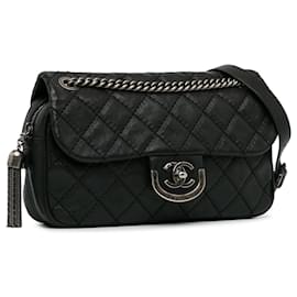 Chanel-Black Chanel Medium calf leather Paris-Edinburgh Coco Sporran Flap Crossbody Bag-Black