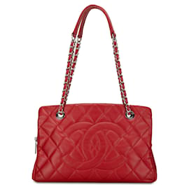 Chanel-Red Chanel Petite Caviar Timeless Tote-Red