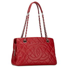 Chanel-Red Chanel Petite Caviar Timeless Tote-Red