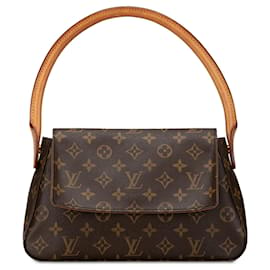 Louis Vuitton-Brown Louis Vuitton Monogram Looping Mini Shoulder Bag-Brown