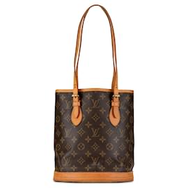 Louis Vuitton-Brown Louis Vuitton Monogram Petit Bucket-Brown