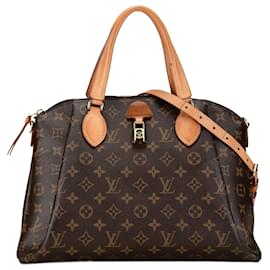 Louis Vuitton-Bolsa Louis Vuitton Monograma Rivoli MM Marrom-Marrom