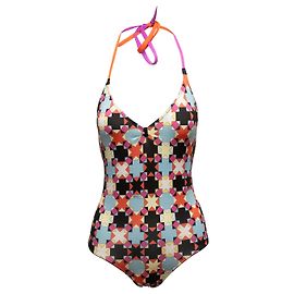 Multicolor Emilio Pucci Geometric Print One-Piece Swimsuit Size US XS Multiple colors