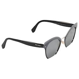 Miu Miu-Black & Navy Miu Miu Cat-Eye Sunglasses-Black