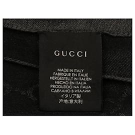 Gucci-Black Gucci Wool & Silk-Blend GG Patterned Scarf-Black