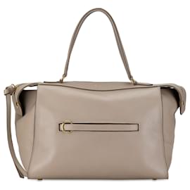 Céline-Taupe Celine Small Leather Ring Handbag-Other