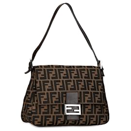 Fendi-Sac à bandoulière Mamma Forever en toile marron Fendi Zucca-Marron